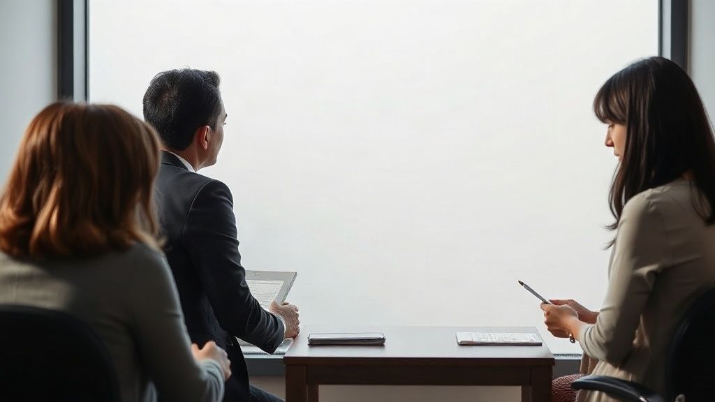 Sesión de taller de filosofía empresarial japonesa con un grupo de dueños de empresa